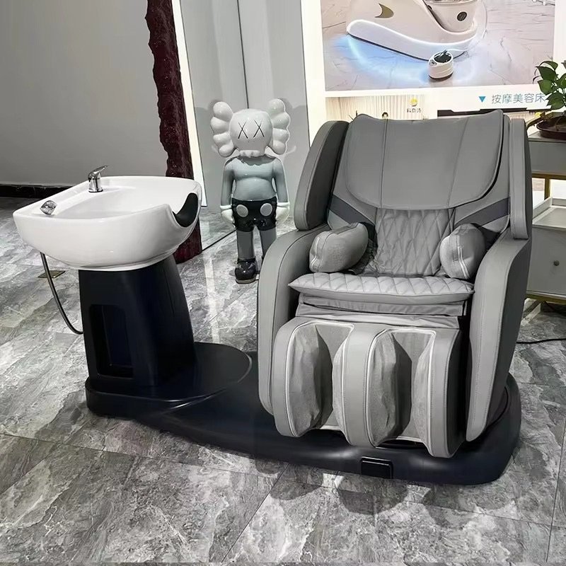 Luxurious Full Body Massage Washing Chair Bed Modern Multifunction Head Therapy Shampoo Chair with Water Circulation