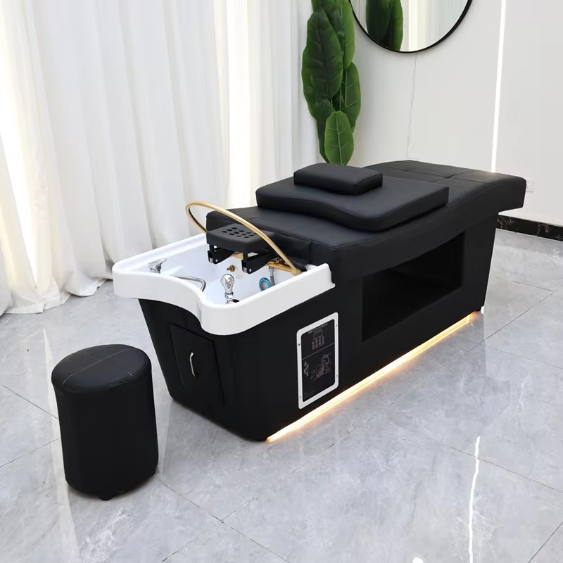Japanese Head Spa Bed Hair Wash Basin Treatment Head Spa LED Saloon Hair Washing Basin Equipment Shampoo Bed