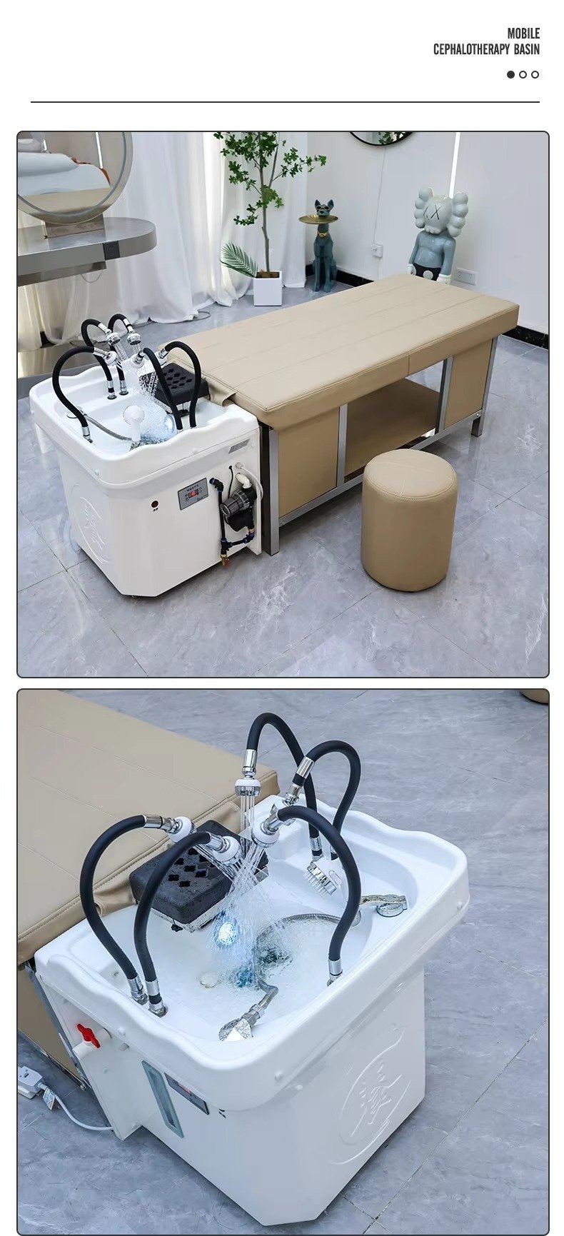 Factory Outlet Korean Hair Salon Spa Bowl Water Recycling Shampoo Bed Head Spa Equipment Shampoo Portable Shampoo Sink for Sale