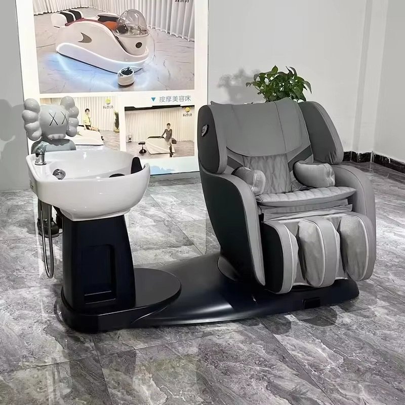 Luxurious Full Body Massage Washing Chair Bed Modern Multifunction Head Therapy Shampoo Chair with Water Circulation