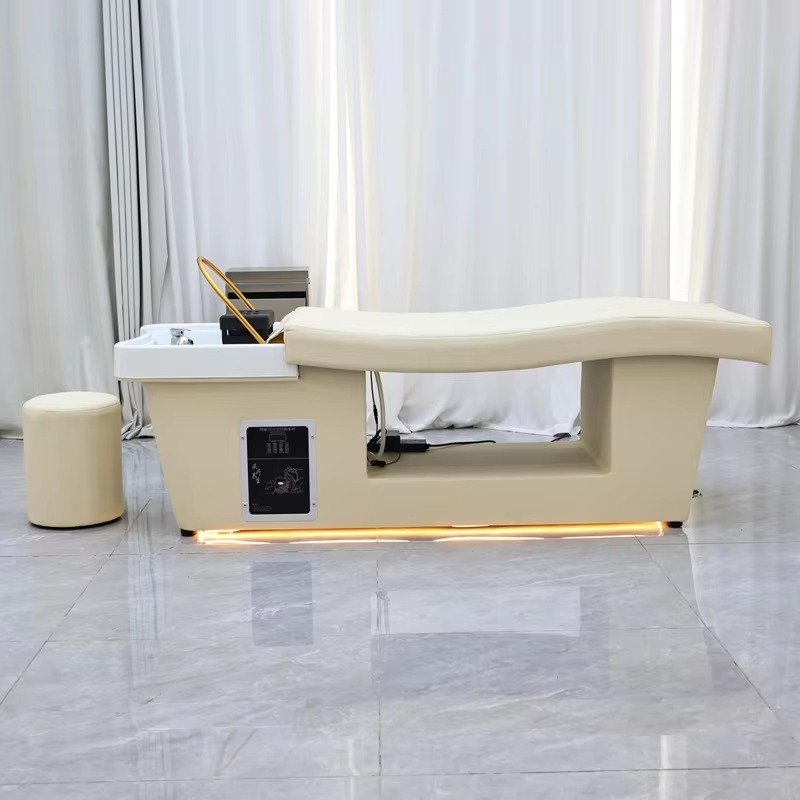 Modern Design Ergonomic Japanese Head Spa Thai Massage Bed with Durable Curved Basin for Salon