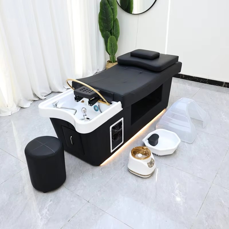 Japanese Head Spa Bed Hair Wash Basin Treatment Head Spa LED Saloon Hair Washing Basin Equipment Shampoo Bed