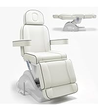 Lexdiwer Whole Piece Fully Electric Facial Massage Bed with 3 Motors for Esthetician, Electric Tattoo Chair for Client, Facial Bed for Esthetician, Electric Adjustment (White)