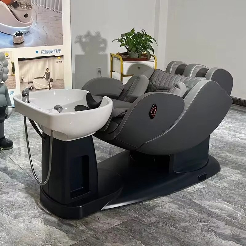 Luxurious Full Body Massage Washing Chair Bed Modern Multifunction Head Therapy Shampoo Chair with Water Circulation