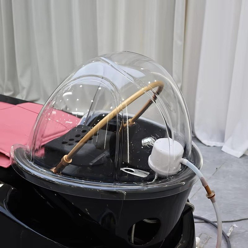 Modern Fiberglass Frame Electric Massage Shampoo Bed Luxury Head Therapy Washing Bed with Water Circulation and Steamer