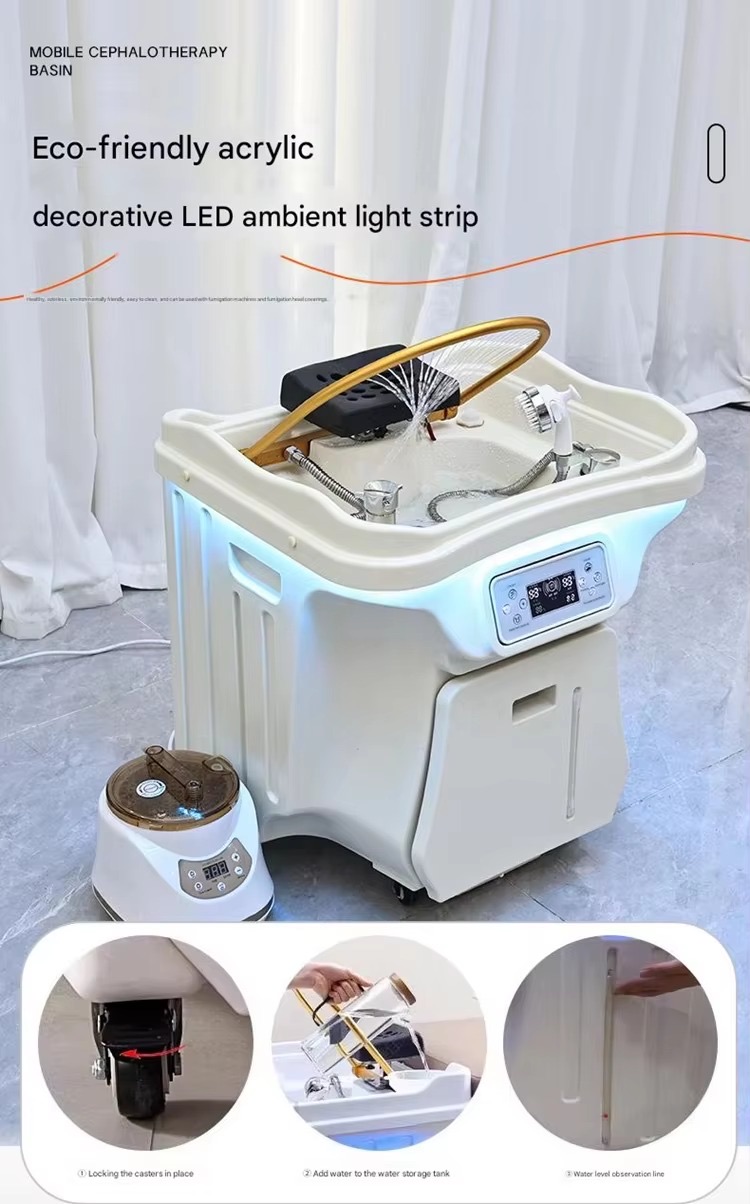 New Model Portable Head Spa Sink Water Therapy Thai Massage Shampoo Tank With Water Storage Beauty Salon Shampoo Basin