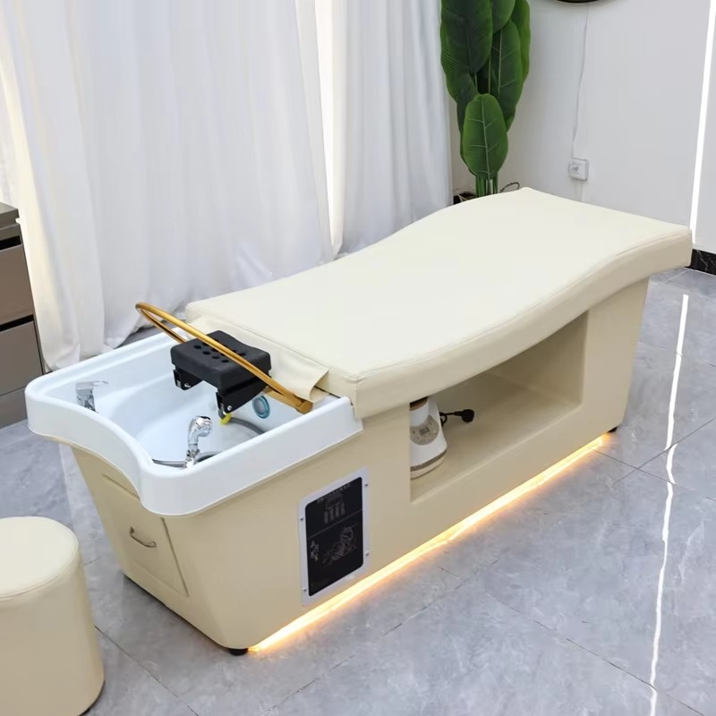 Modern Design Ergonomic Japanese Head Spa Thai Massage Bed with Durable Curved Basin for Salon