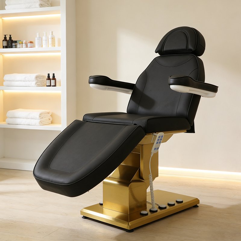 Luxurious Golden Base 3 Motors Massage Table and Bed Modern Electric A... - Massage Bed | Nova Spa Equipment