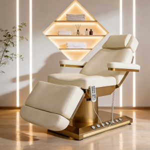 High Quality 3 Motor Electric Massage Table Spa Bed Luxury Gold Foot C... - Massage Bed | Nova Spa Equipment