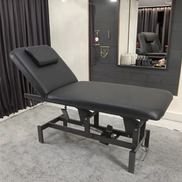 Full Black Salon Furniture 2 Motors Massage Table Beds Luxury Electric... - Medical Treatment Bed | Nova Spa Equipment