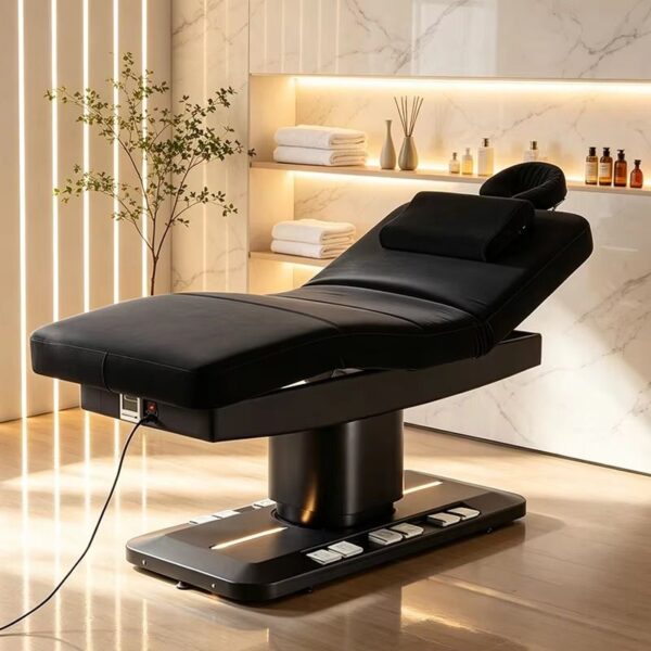 Beauty Salon Equipment Full Black Cosmetic Facial Spa Bed Luxury 3 Mot... - Massage Bed | Nova Spa Equipment