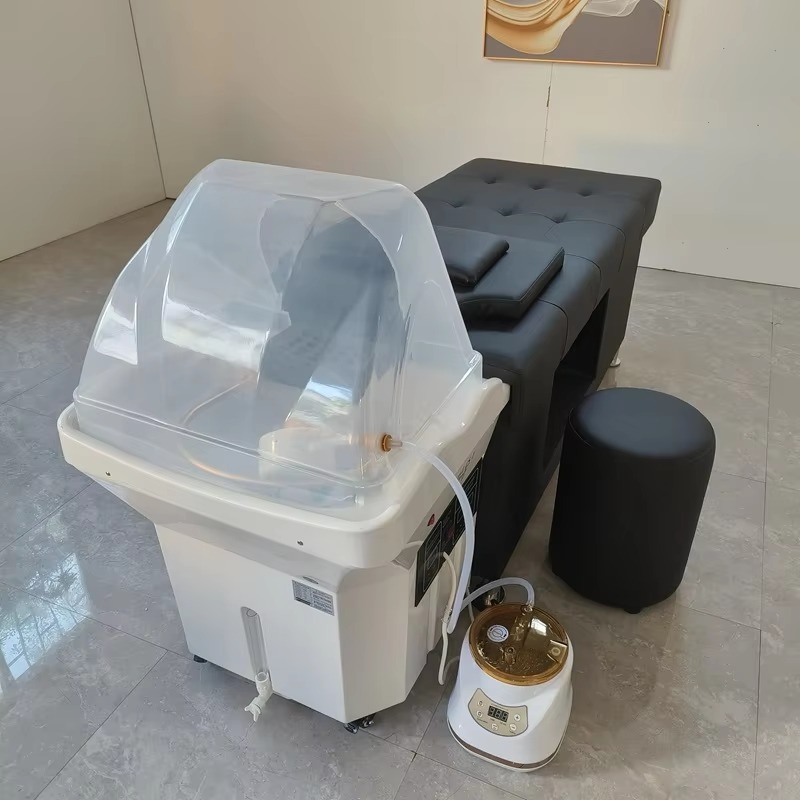 Salon Furniture Hair Washing Bed with Basin & Steam Therapy for Head Spa Water Therapy Circulation Storage Tanks for salon