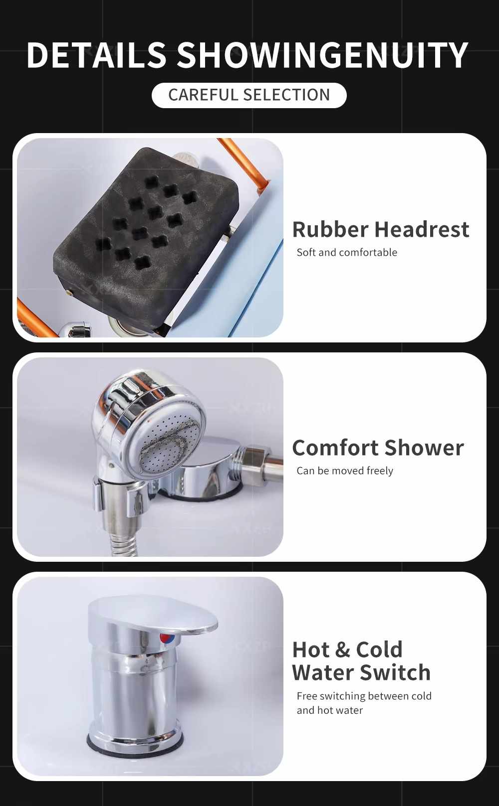 Hair Salon Furniture Thai Massage Shampoo Bed Stainless Steel Frame Beauty Salon Salon Center Head Spa Bed