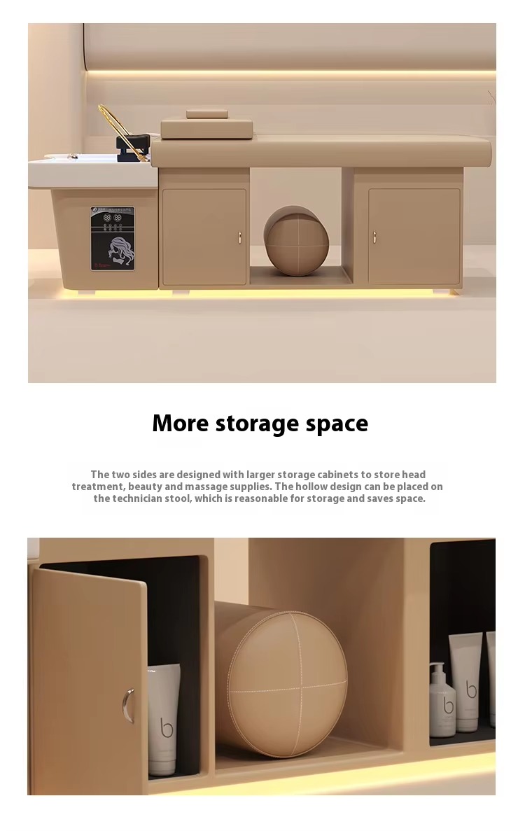Customized Salon Furniture Hair Salon Equipment Shampoo Chair Head Spa Massage Shampoo Bed