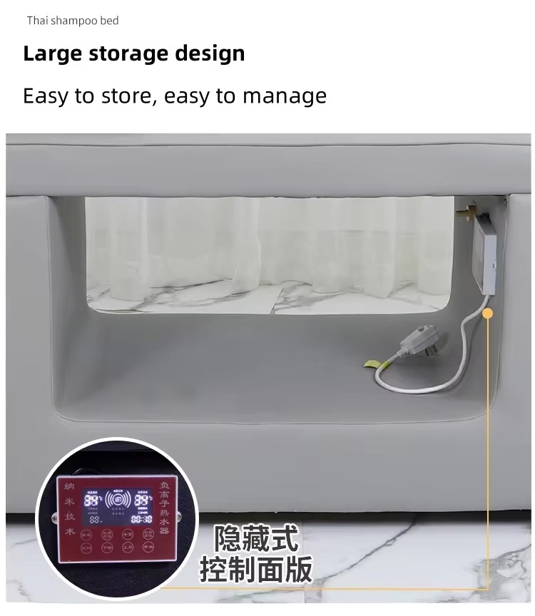 Hair Salon Equipment Salon Hair Head Spa Bed Wash Chairs Basin Shampoo Bed Steam Cover With Ceramic Ready to Shipping