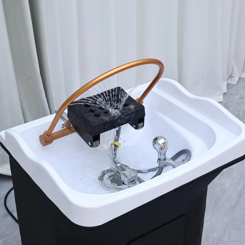 Japanese Head Spa Basin Modern Luxury Portable Shampoo Bowl for Spa Equipment Basin Mobile Salon Spa Sink for Beauty Barber Shop