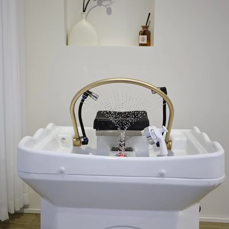 Japanese Head Spa Bowl Portable Deep Shampoo Basin Salon Hair Wash Sink with Water tank