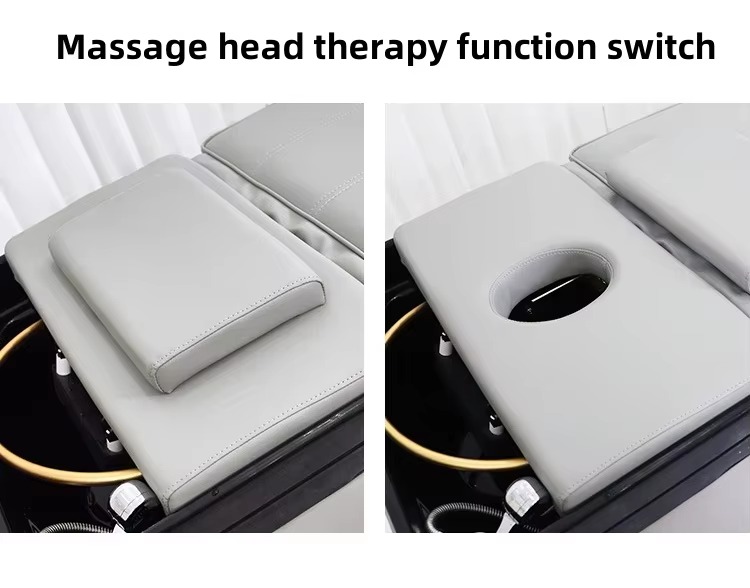 Hair Salon Equipment Salon Hair Head Spa Bed Wash Chairs Basin Shampoo Bed Steam Cover With Ceramic Ready to Shipping