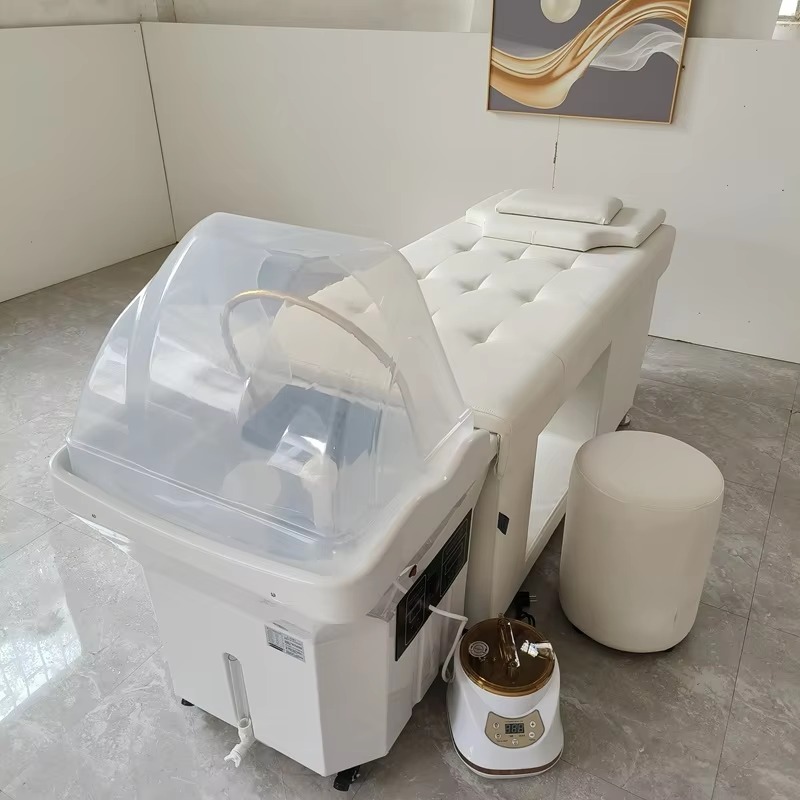 Salon Furniture Hair Washing Bed with Basin & Steam Therapy for Head Spa Water Therapy Circulation Storage Tanks for salon