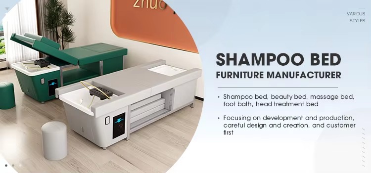 Factory Salon Furniture Electric Massage Shampoo Chair Back Lift Massage Pedicure Foot Spa Head Spa Shampoo Bed