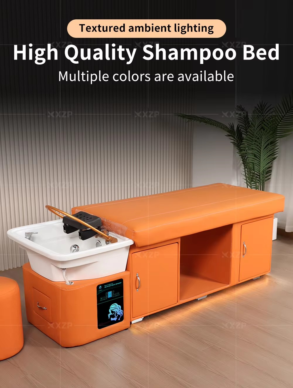 Factory High-end Modern Salon Furniture Massage Table Treatment Bed Beauty Salon Ceramic Basin Head Spa Shampoo Bed