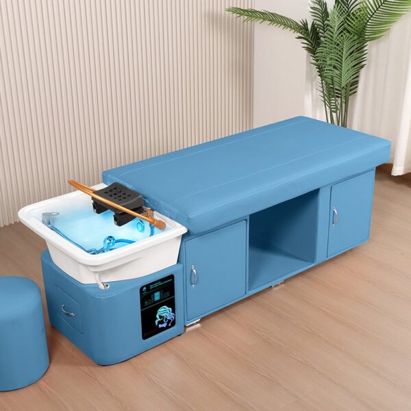 2-195-1.jpg Zephyr custom blue leather multi-function head spa shampoo bed