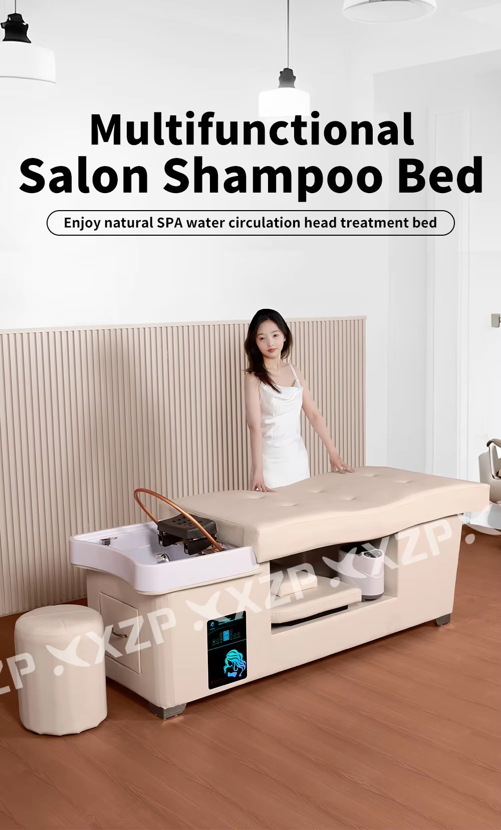 Multifunctional Beauty Salon Furniture Thai Massage Shampoo Bed Salon Spa Bed Head Spa Bed