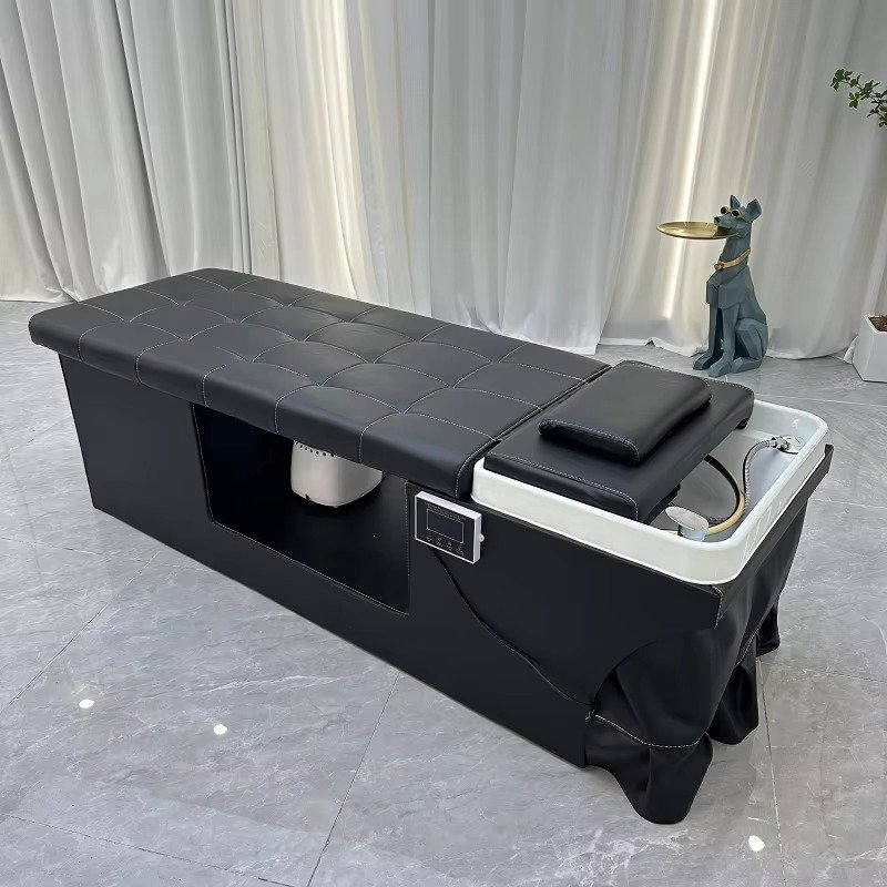 Modern Thai Spa Head Water Therapy Treatment Lay Down Washing With Foot Basin Massage Chair Salon Shampoo Bed