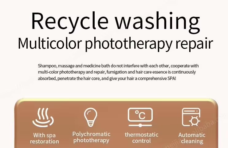 Hair Salon Equipment Salon Hair Head Spa Bed Wash Chairs Basin Shampoo Bed Steam Cover With Ceramic Ready to Shipping