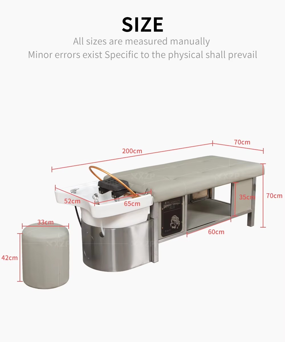 Factory Luxury Multi-function Thai Massage Shampoo Bed Stainless Steel Material Salon Equipment Head Spa Bed Spa