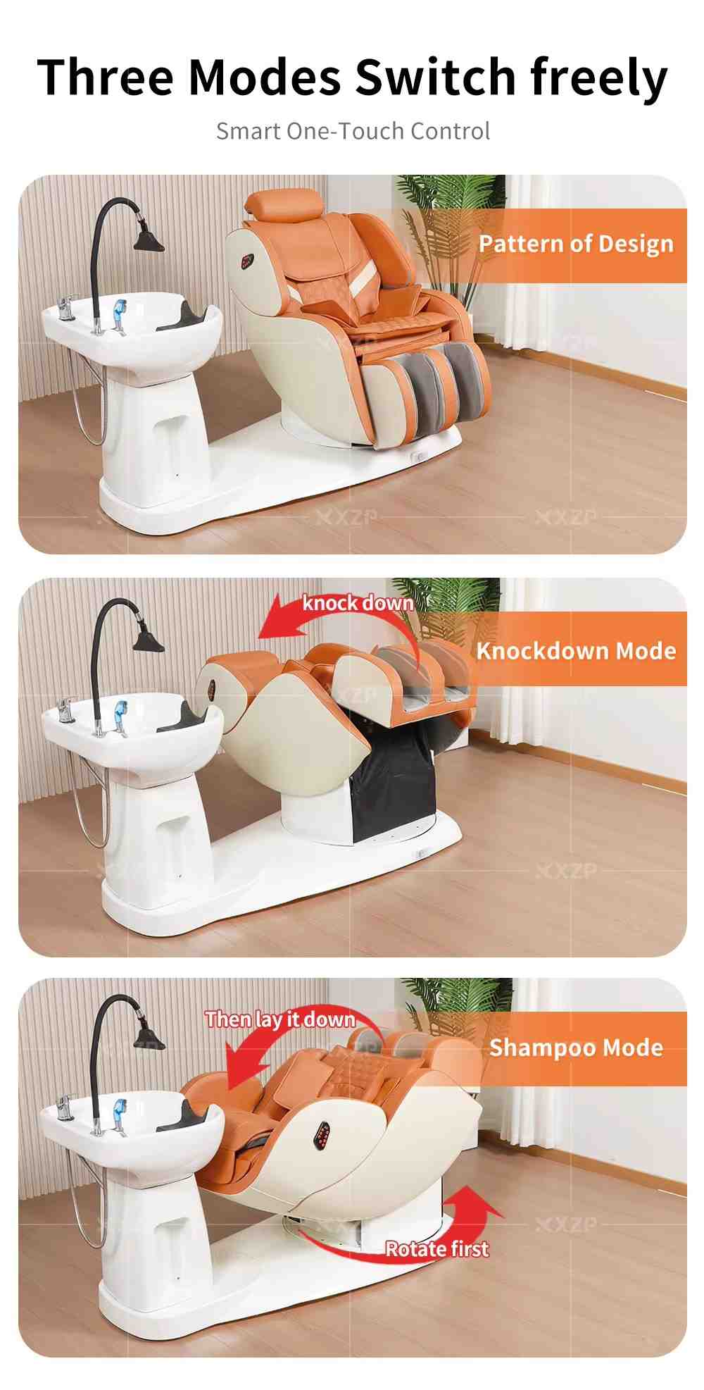 High-quality Head Spa Shampoo Bowl Chair Electric Back Shampoo Chair Massage Shampoo Bed Spa Head Spa