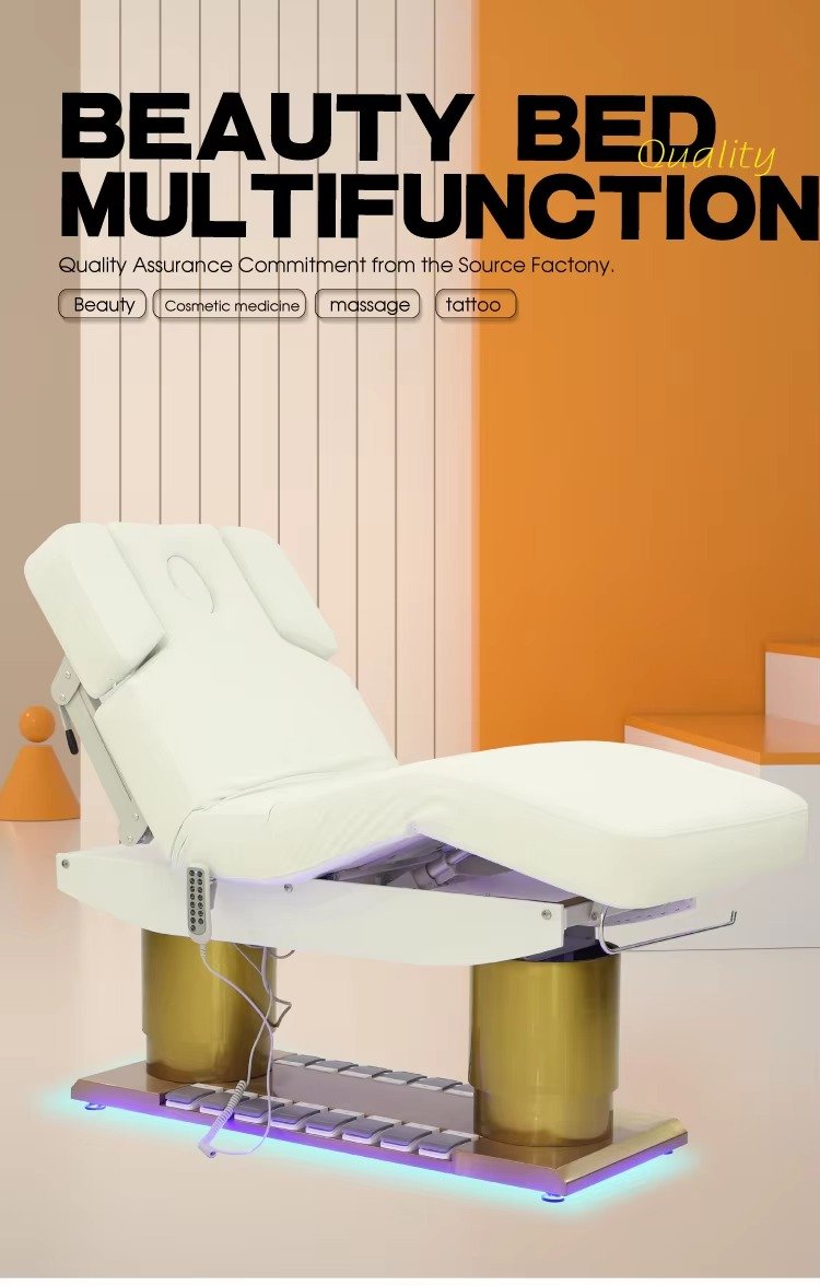 Modern beauty salon electric massage bed eyelash facial spa lounge chair electric beauty bed