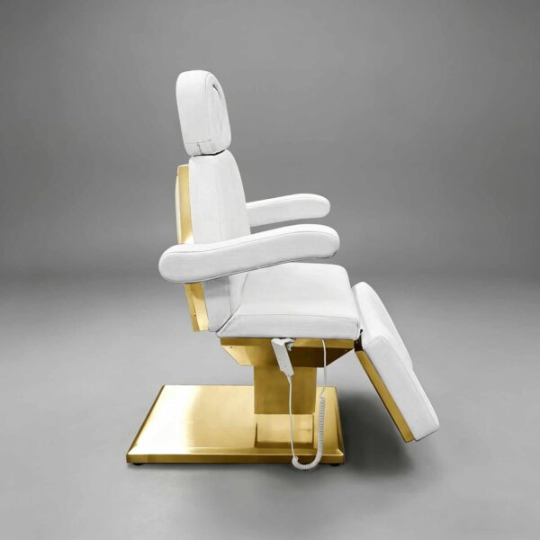 White Gold Pedicure Chairs Electric Spa Chair Adjustable Massage Chair... - Massage Bed | Nova Spa Equipment