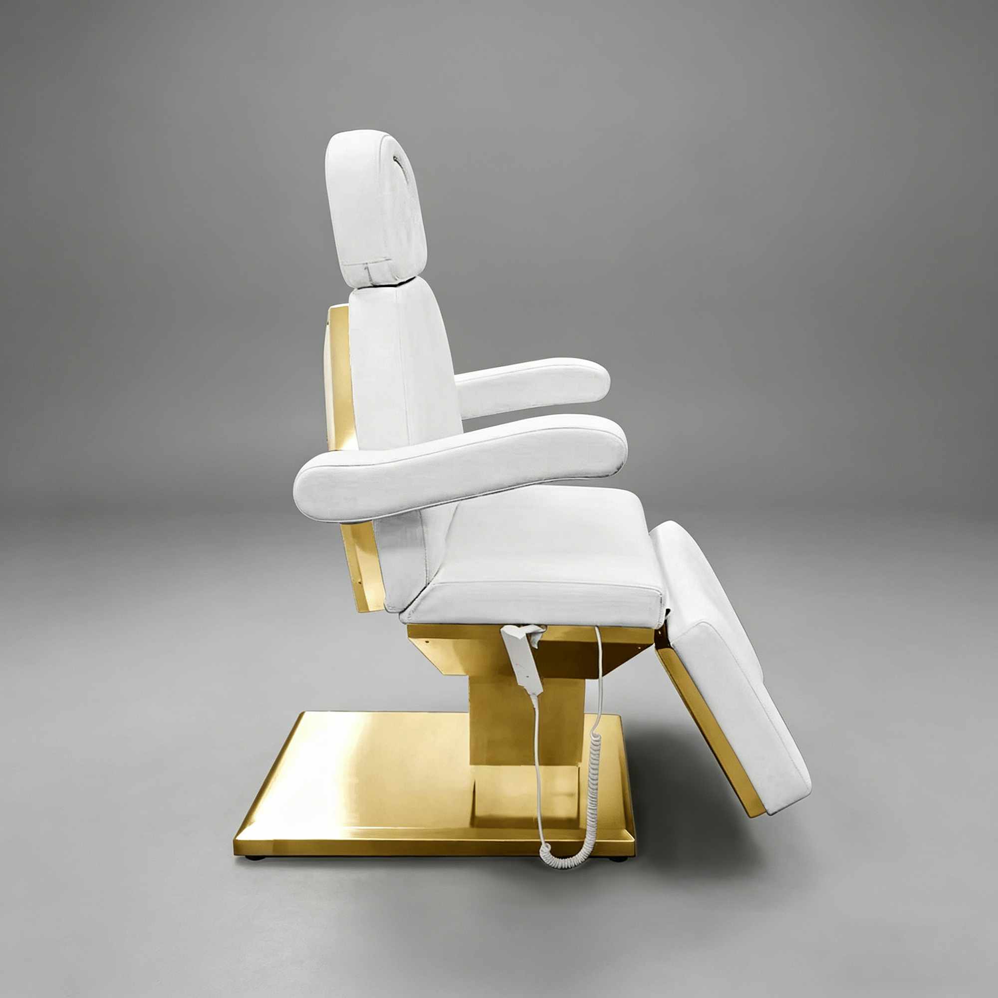 White Gold Pedicure Chairs Electric Spa Chair Adjustable Massage Chair... - Massage Bed | Nova Spa Equipment
