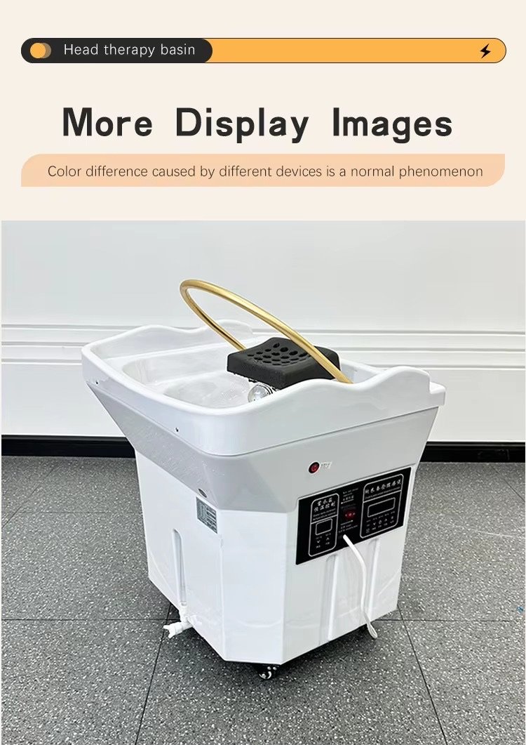 Movable Head Spa Shampoo Sink Water Circulation System Durable Modern Adjustable Hair Washing Bed Basin Professional Apartment