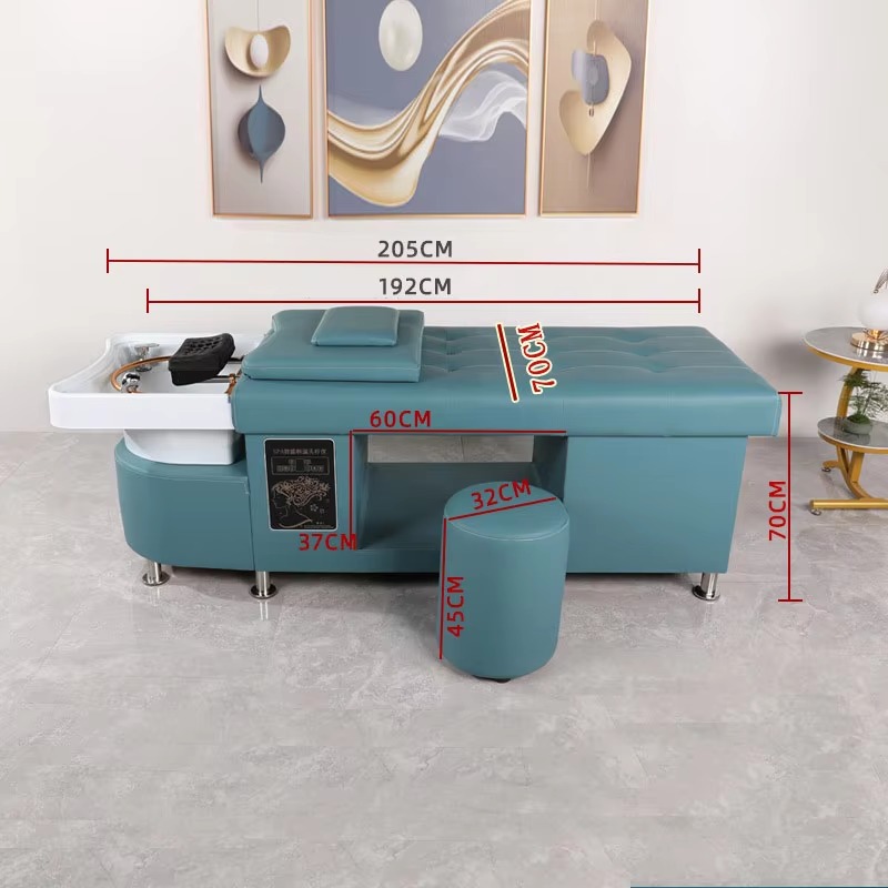 Hot Sale Modern Saloon Head Washing Chair Thai Massage Salon Spa Shampoo Basin Beds Synthetic Leather Lay Down Washing Chair