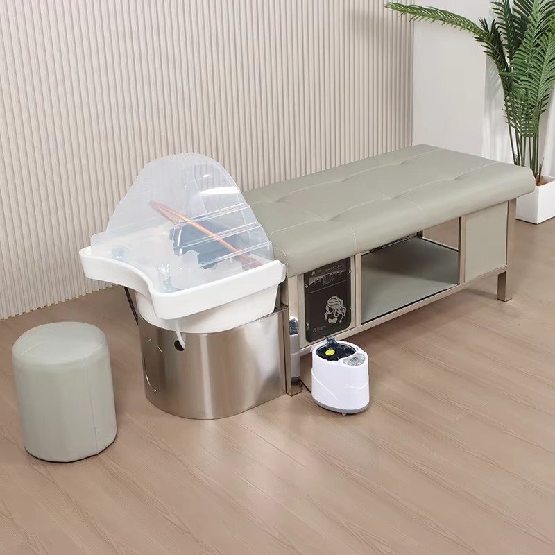 Factory Luxury Multi-function Thai Massage Shampoo Bed Stainless Steel Material Salon Equipment Head Spa Bed Spa