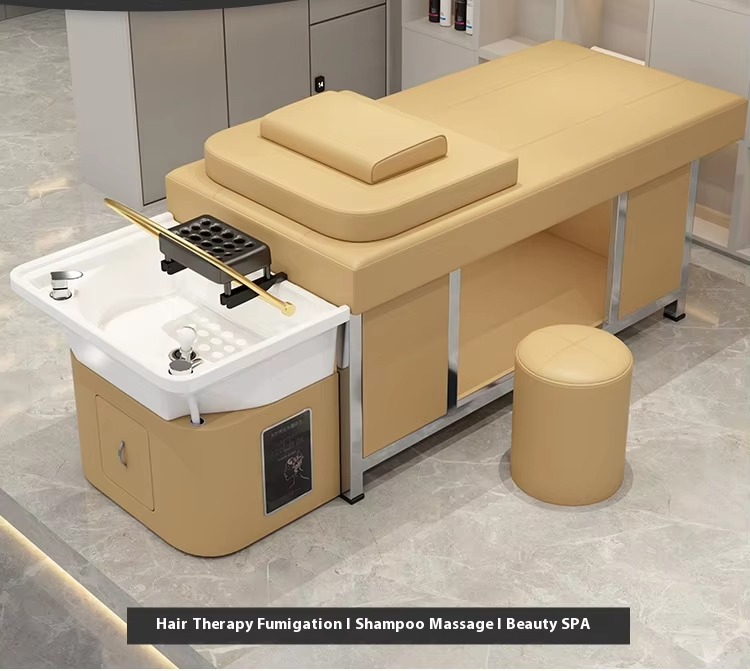 Luxury Salon Furniture Beauty Spa Thai Massage Table Sap Water Circulation Head Spa Bed Shampoo Bed