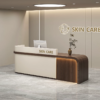 Customizable salon reception desk side angle