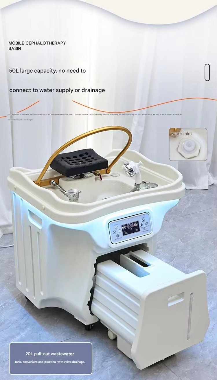 New Model Portable Head Spa Sink Water Therapy Thai Massage Shampoo Tank With Water Storage Beauty Salon Shampoo Basin