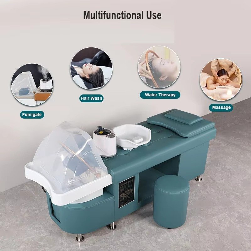 Hot Sale Modern Saloon Head Washing Chair Thai Massage Salon Spa Shampoo Basin Beds Synthetic Leather Lay Down Washing Chair