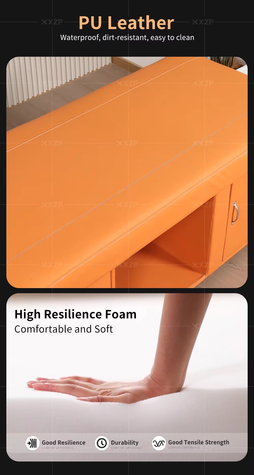 Factory High-end Modern Salon Furniture Massage Table Treatment Bed Beauty Salon Ceramic Basin Head Spa Shampoo Bed