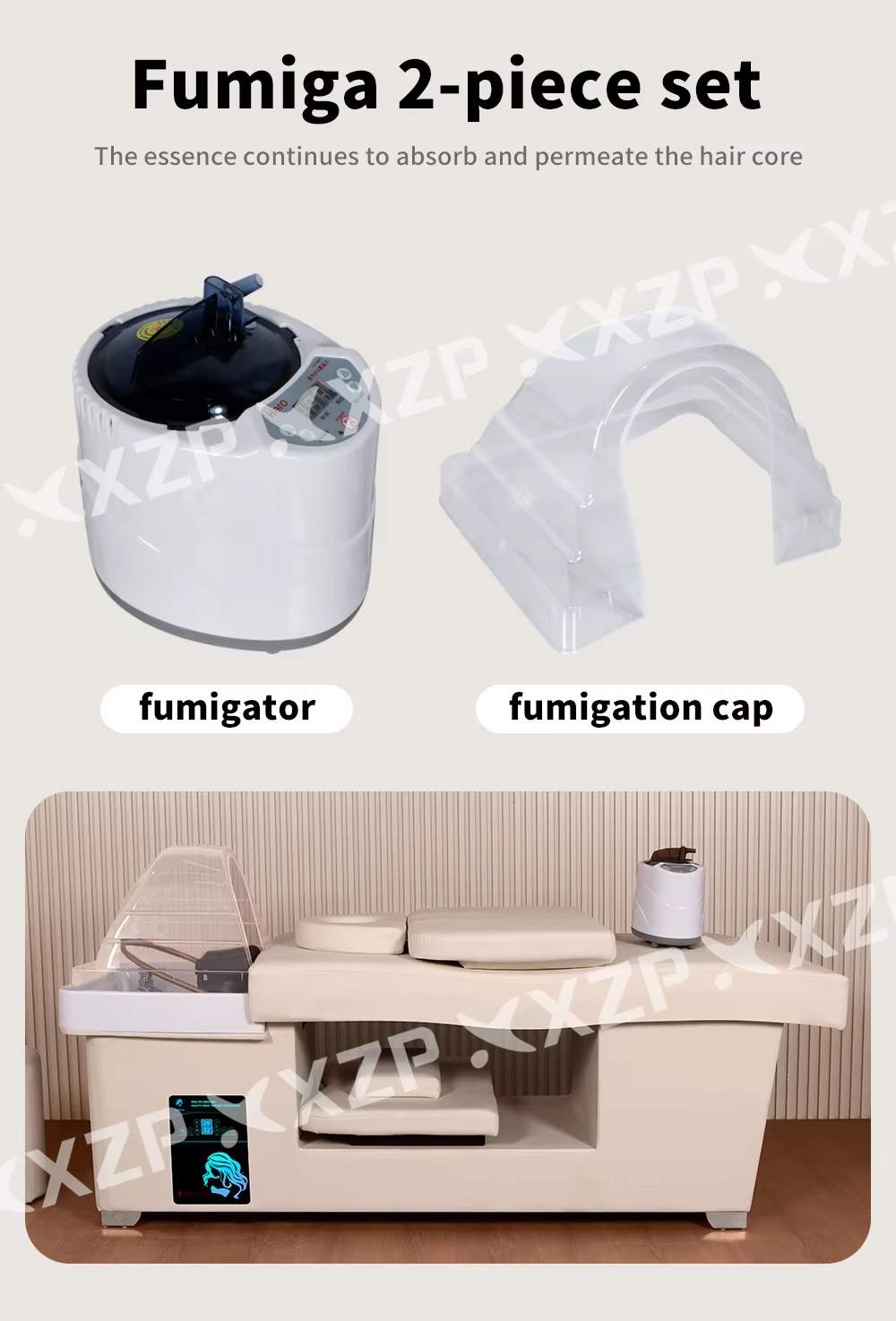 Beauty Salon Furniture Water Circulation Steamer Spa Thai Massage Table Head Spa Shampoo Bed