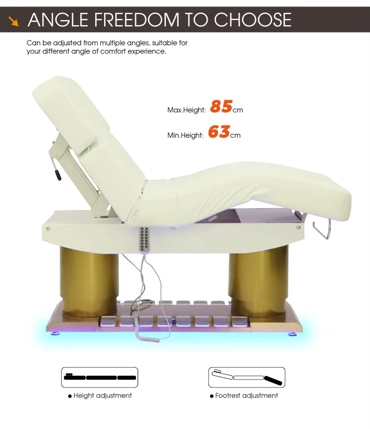 Modern beauty salon electric massage bed eyelash facial spa lounge chair electric beauty bed