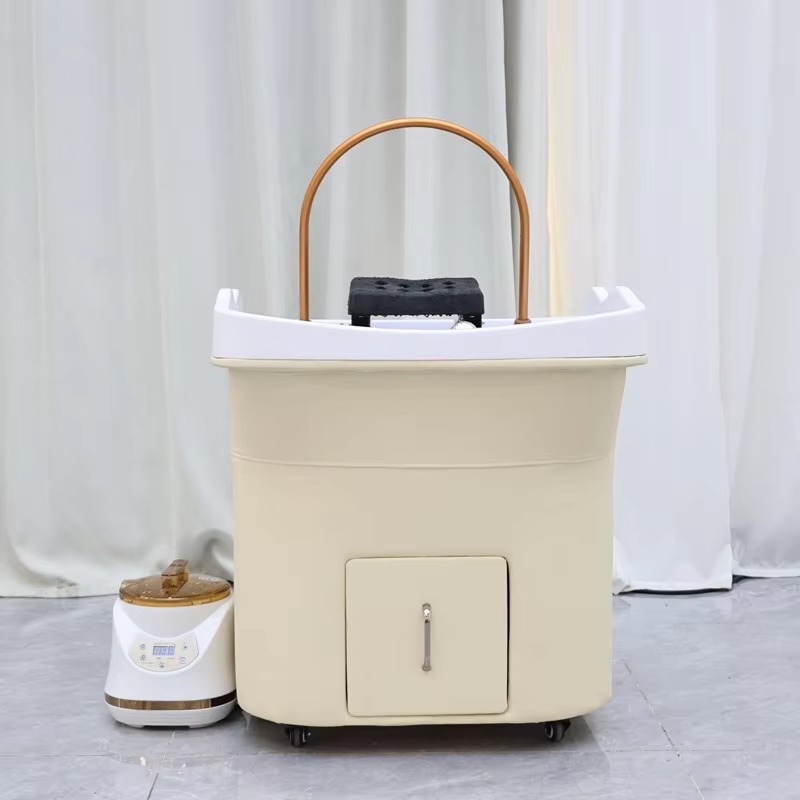 Japanese Head Spa Basin Modern Luxury Portable Shampoo Bowl for Spa Equipment Basin Mobile Salon Spa Sink for Beauty Barber Shop