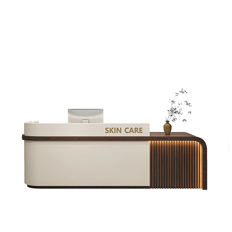 Salon reception counter with ample storage space