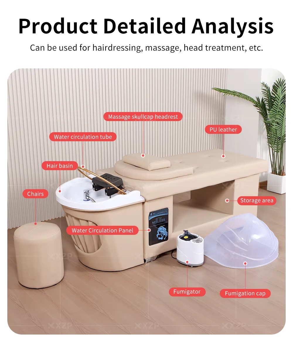 Factory Wholesale Salon Furniture Japanese Head Spa Bed Massage Table Head Care Shampoo Table Bed