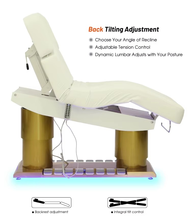 Modern beauty salon electric massage bed eyelash facial spa lounge chair electric beauty bed