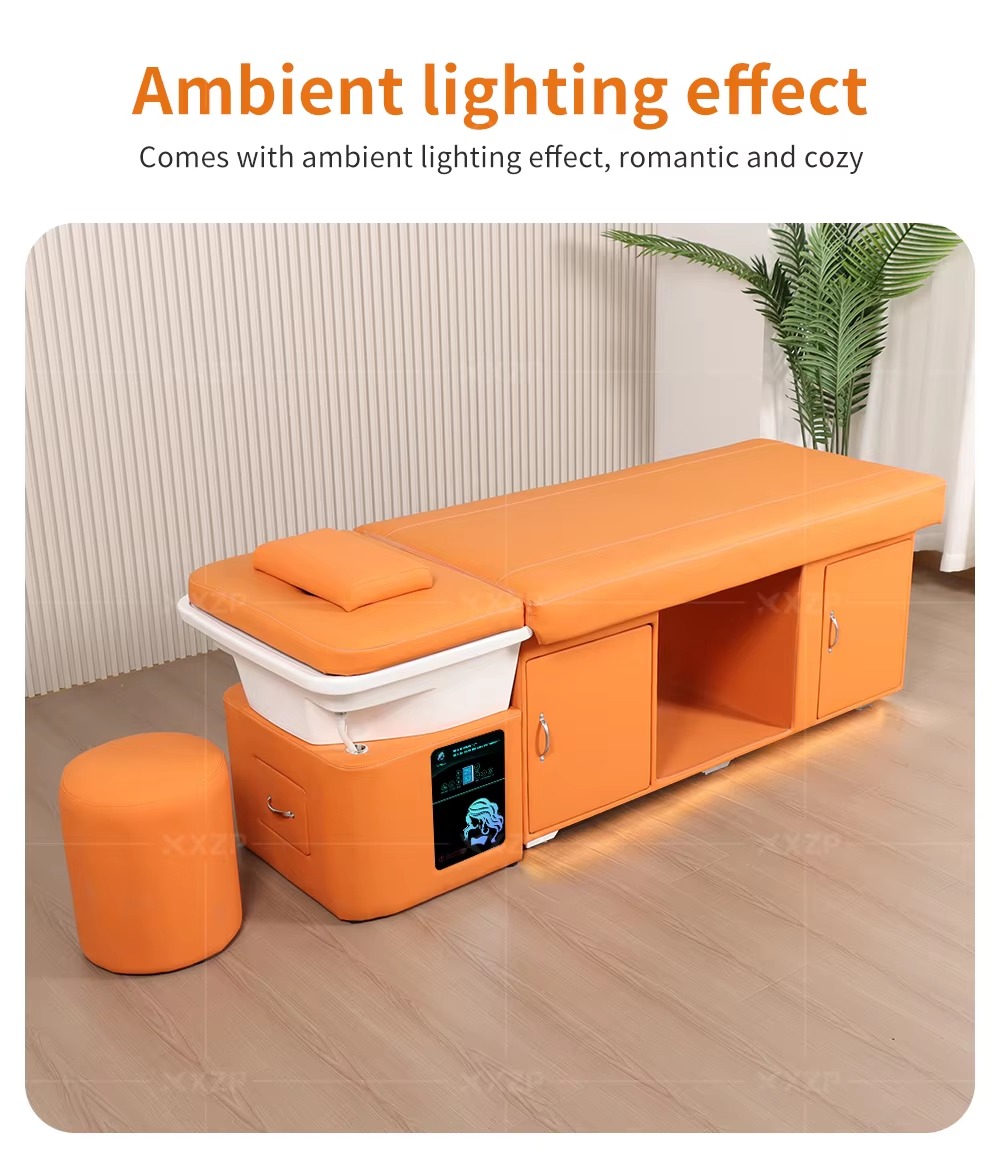 High Quality Professional Salon Furniture White Leather Thai Massage Table Beauty Salon Multi-function Head Spa Bed