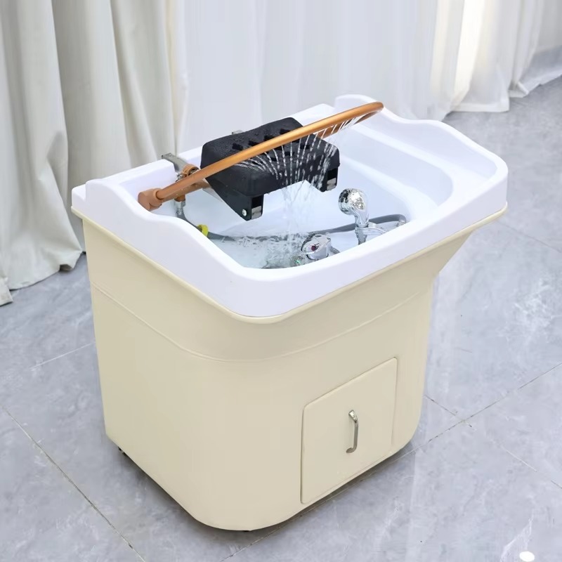 Japanese Head Spa Basin Modern Luxury Portable Shampoo Bowl for Spa Equipment Basin Mobile Salon Spa Sink for Beauty Barber Shop